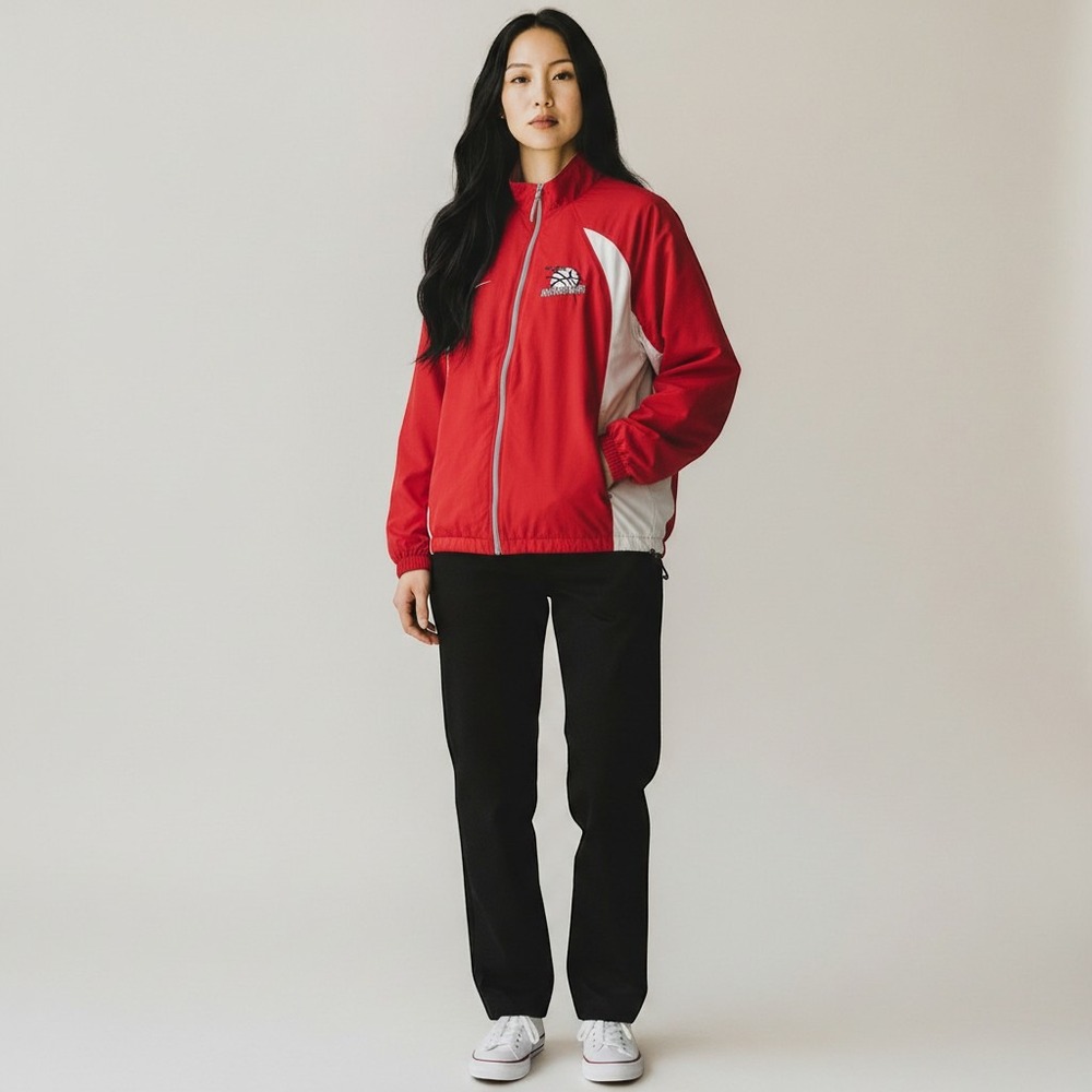 NIKE | NC State Wolfpack Reversible Jacket Women M Red Grey Therma-FIT Fleece